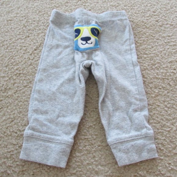 Carters 3‎ Pc Bear Shirt Bodysuit Pants Outfit Boys Size 6M Blue Yellow Striped - Picture 9 of 9